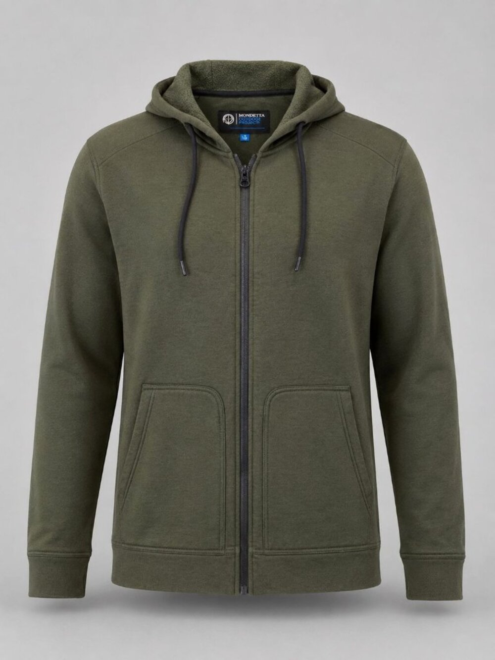 Mondetta Mens Size Medium Sweatshirt Green Outdoor Project Zip Hoodie Fleece